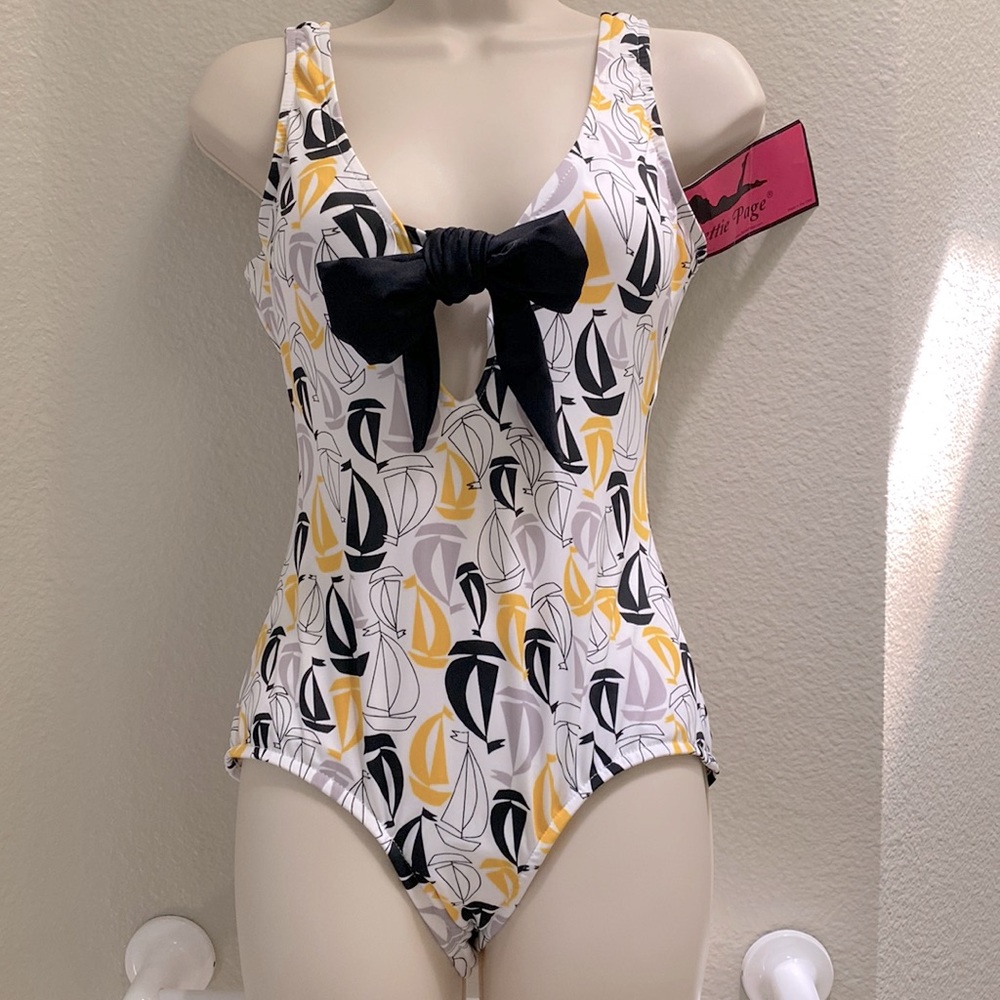 NWT Bettie Page Vintage Inspired One Piece Swimsuit.